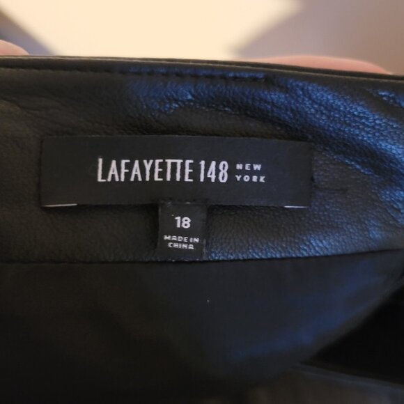 Lafayette 148 100% Leather Pencil Skirt SZ 18 - Picture 4 of 5